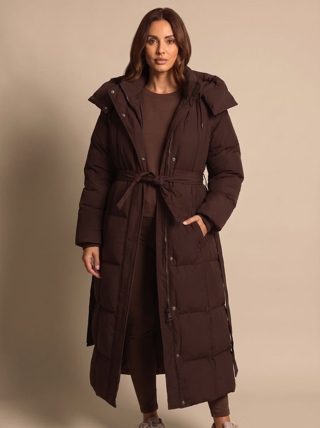 Calenza – cappotto lungo trapuntato, dettaglio