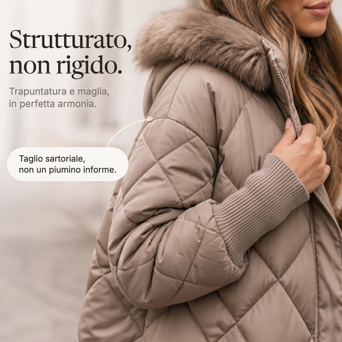 Wovella - Parka trapuntato: strutturato, non rigido