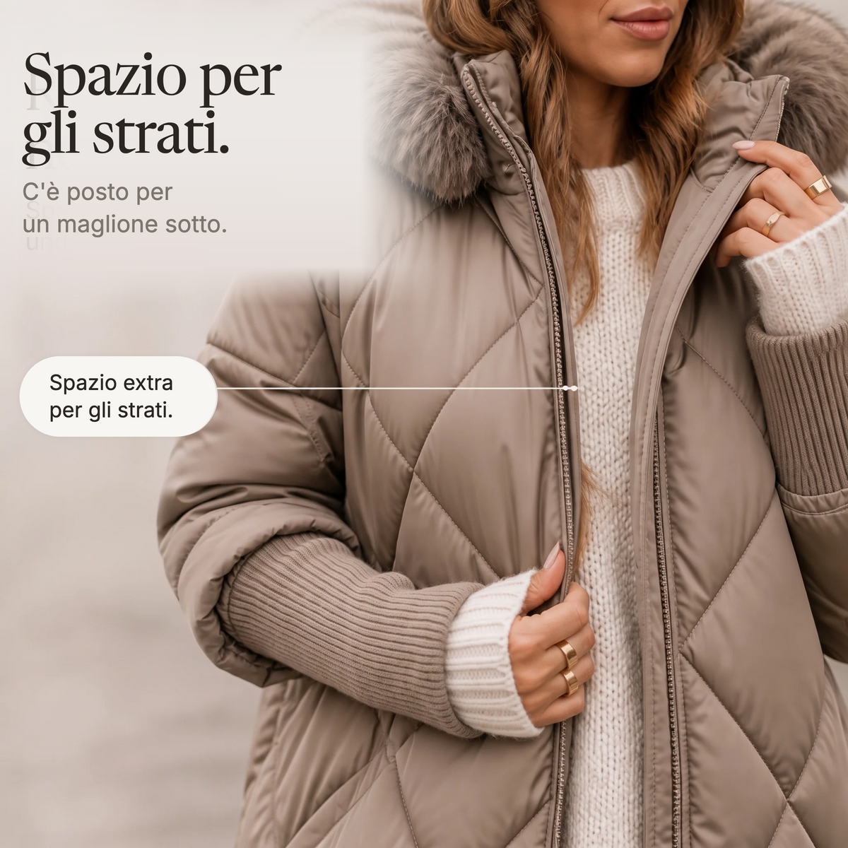 Wovella - Parka trapuntato: spazio per gli strati