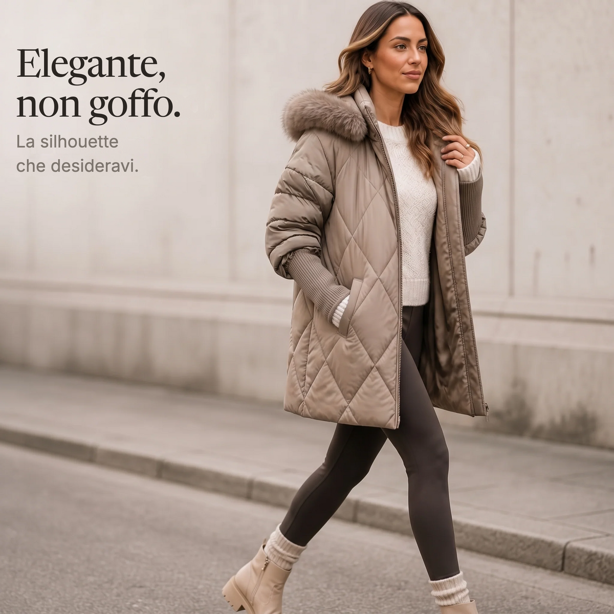 Wovella - Parka trapuntato: elegante, non goffo