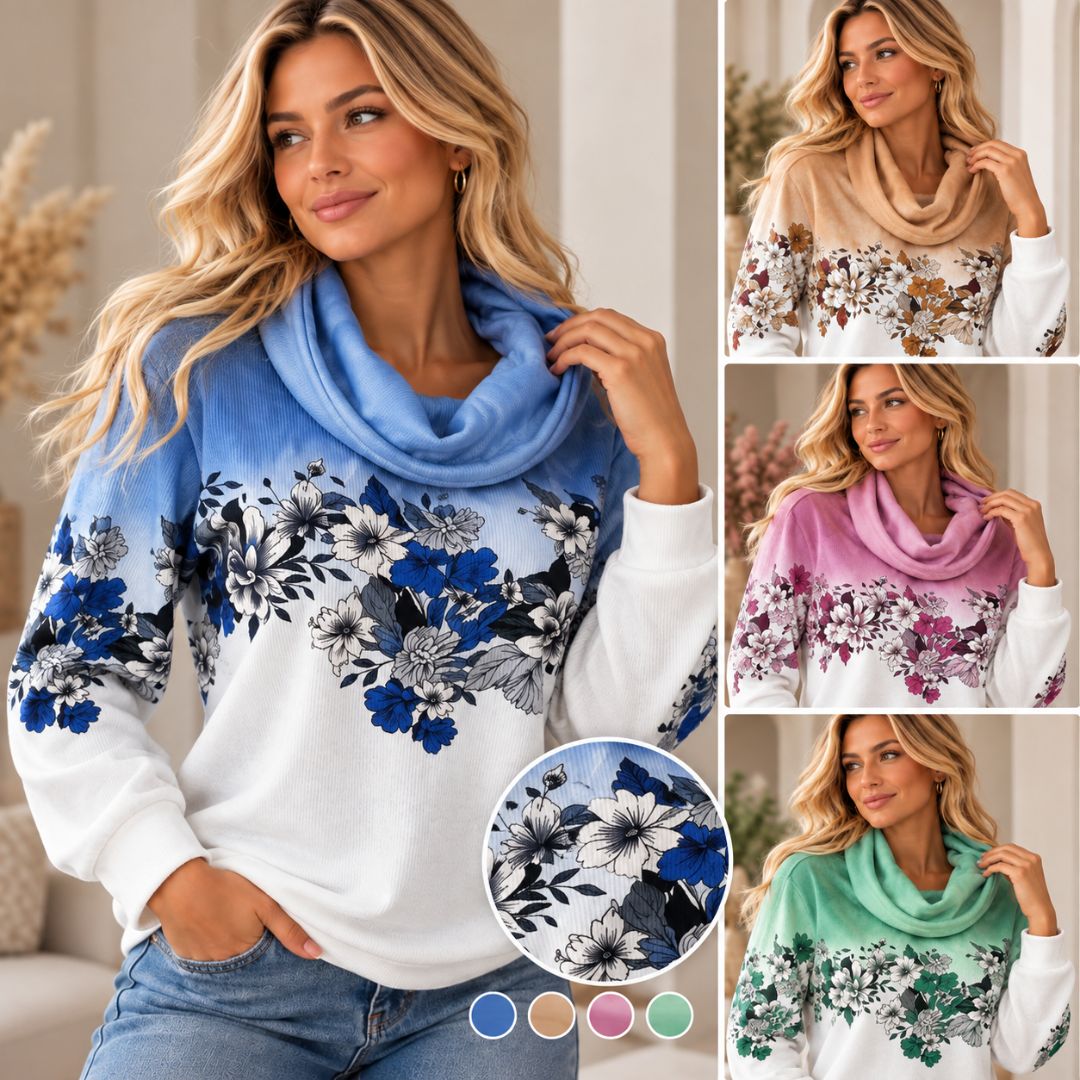 Alora | Maglione a fiori con scollo morbido