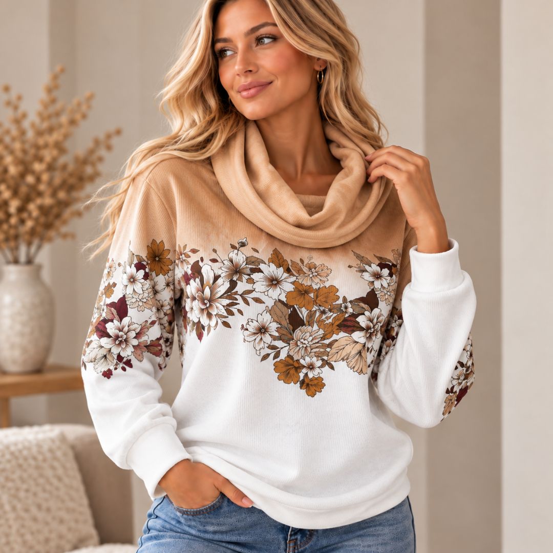 Alora | Maglione a fiori con scollo morbido