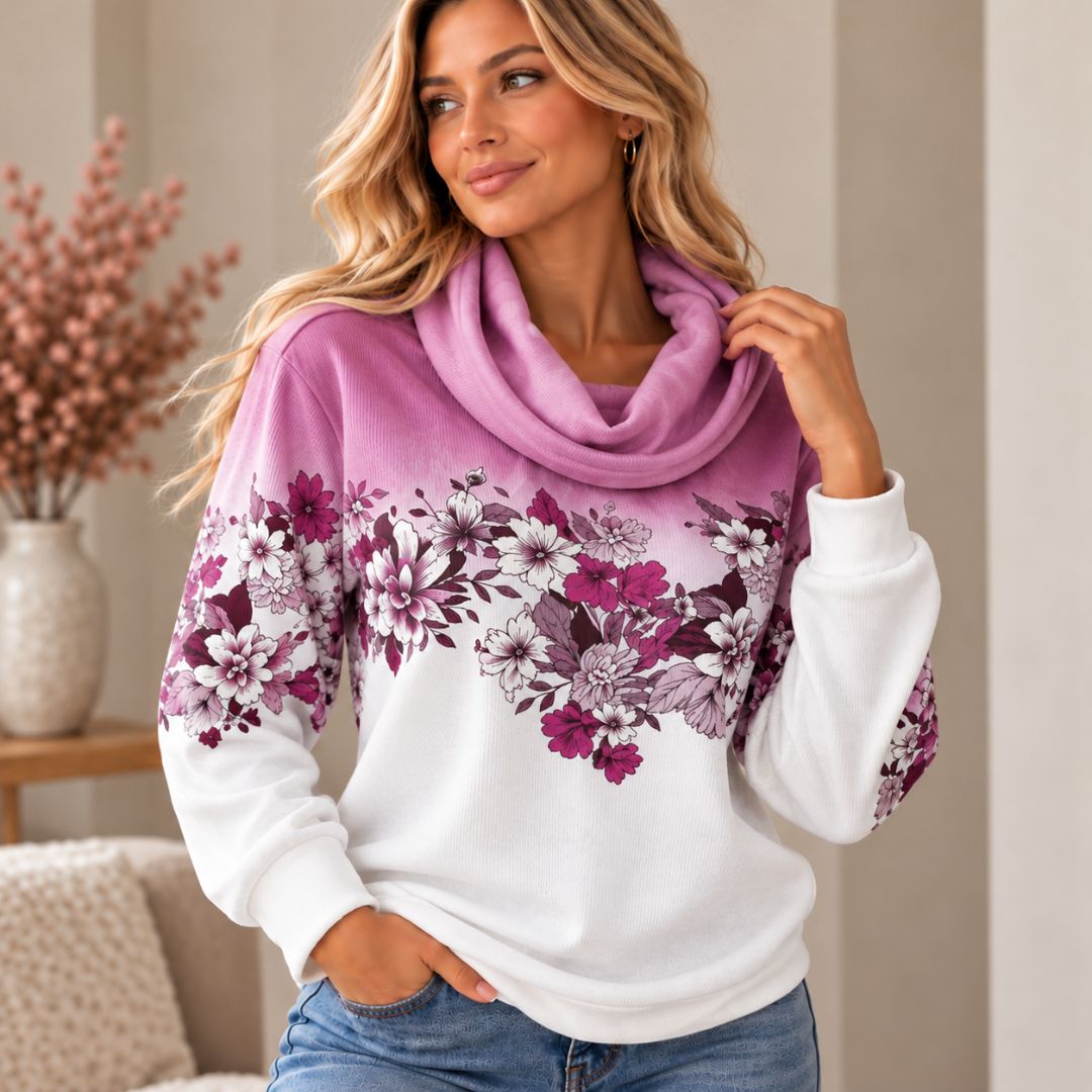 Alora | Maglione a fiori con scollo morbido