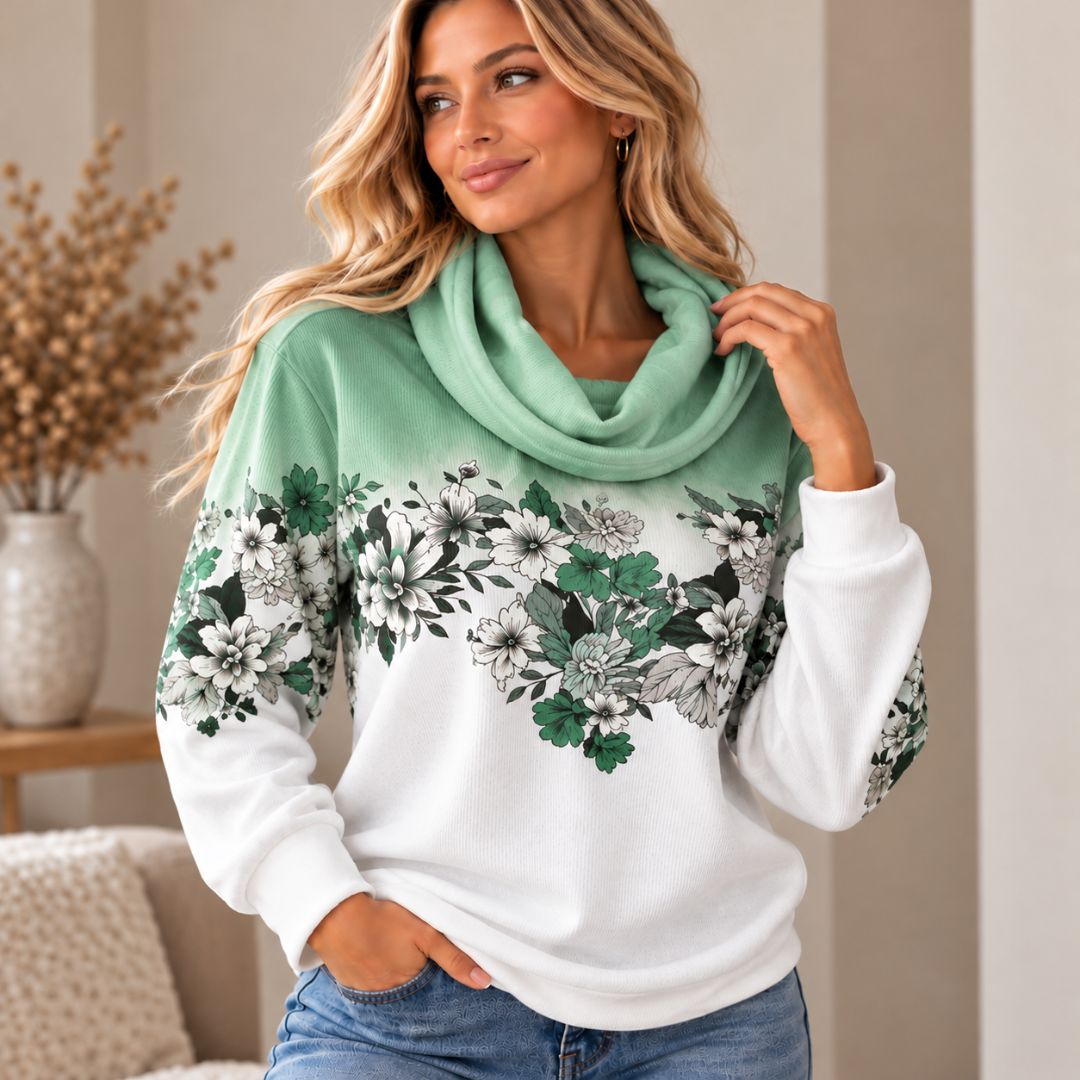 Alora | Maglione a fiori con scollo morbido