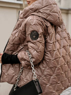 Lou - Giacca con cappuccio e patchwork a rombi