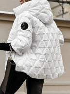 Lou - Giacca con cappuccio e patchwork a rombi