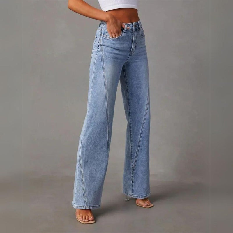 Celeste – pantaloni in denim a gamba larga
