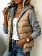 Sabrina – giacca imbottita con cappuccio color-block