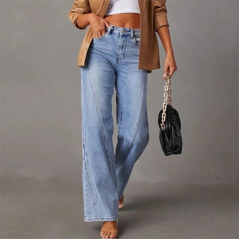 Celeste – pantaloni in denim a gamba larga