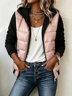 Sabrina – giacca imbottita con cappuccio color-block
