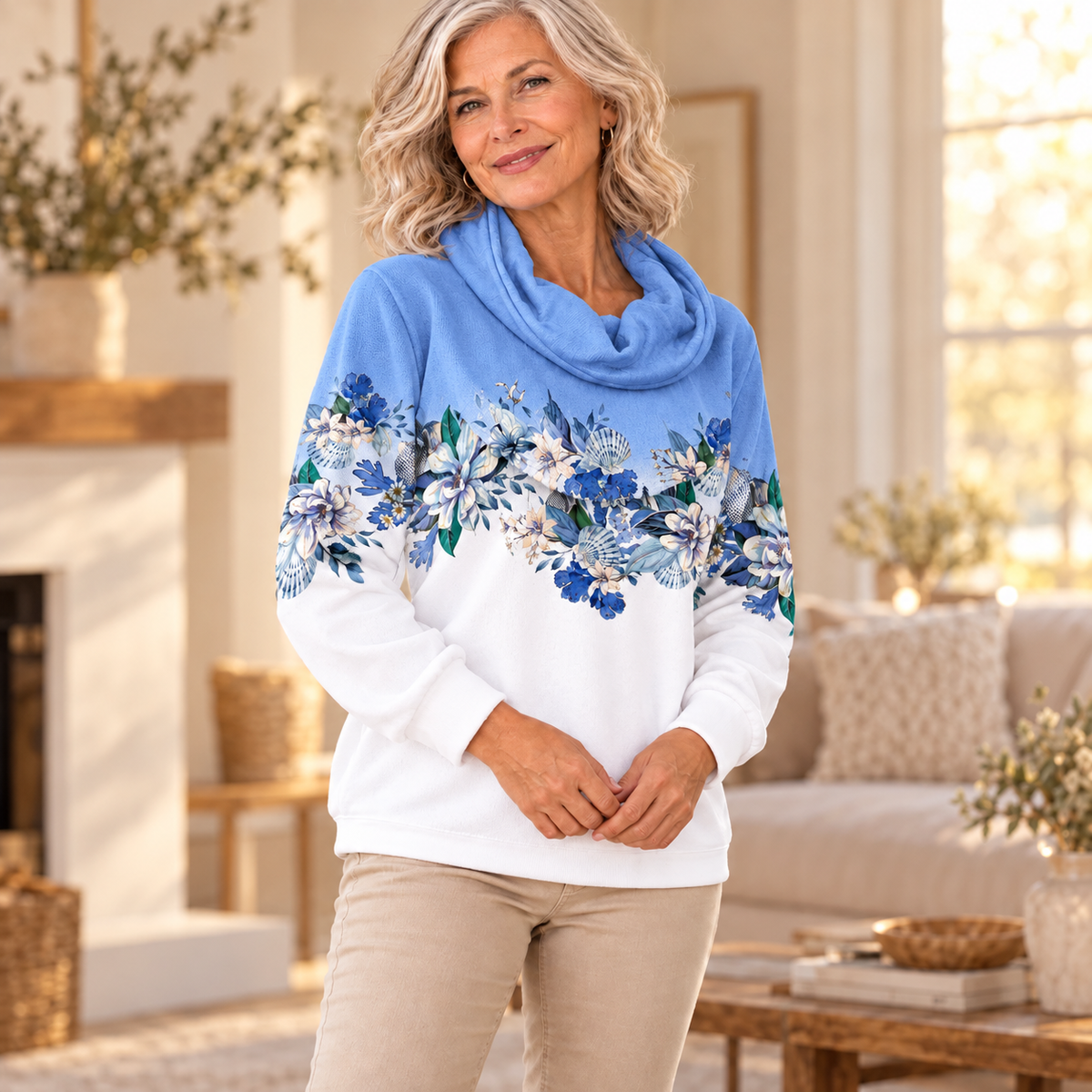 Alora | Maglione a fiori con scollo morbido 1+1