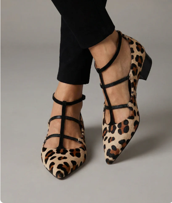 Franca – scarpe con tacco e cinturino leopardate