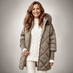 Wovella – Parka trapuntato oversize con cappuccio in pelliccia sintetica