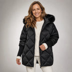 Wovella – Parka trapuntato oversize con cappuccio in pelliccia sintetica
