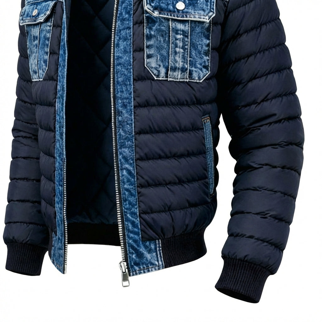 Giacca di jeans imbottita classica da uomo