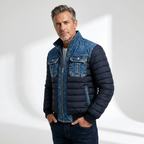 Giacca di jeans imbottita classica da uomo