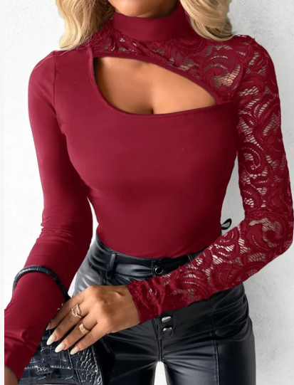 TJARA | Top a maniche lunghe con pizzo e cut-out