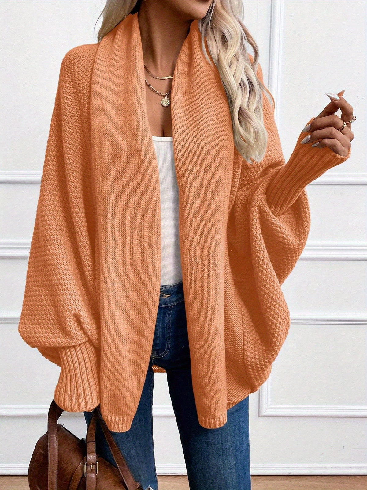 Elena | Cardigan con collo drappeggiato e maniche a pipistrello