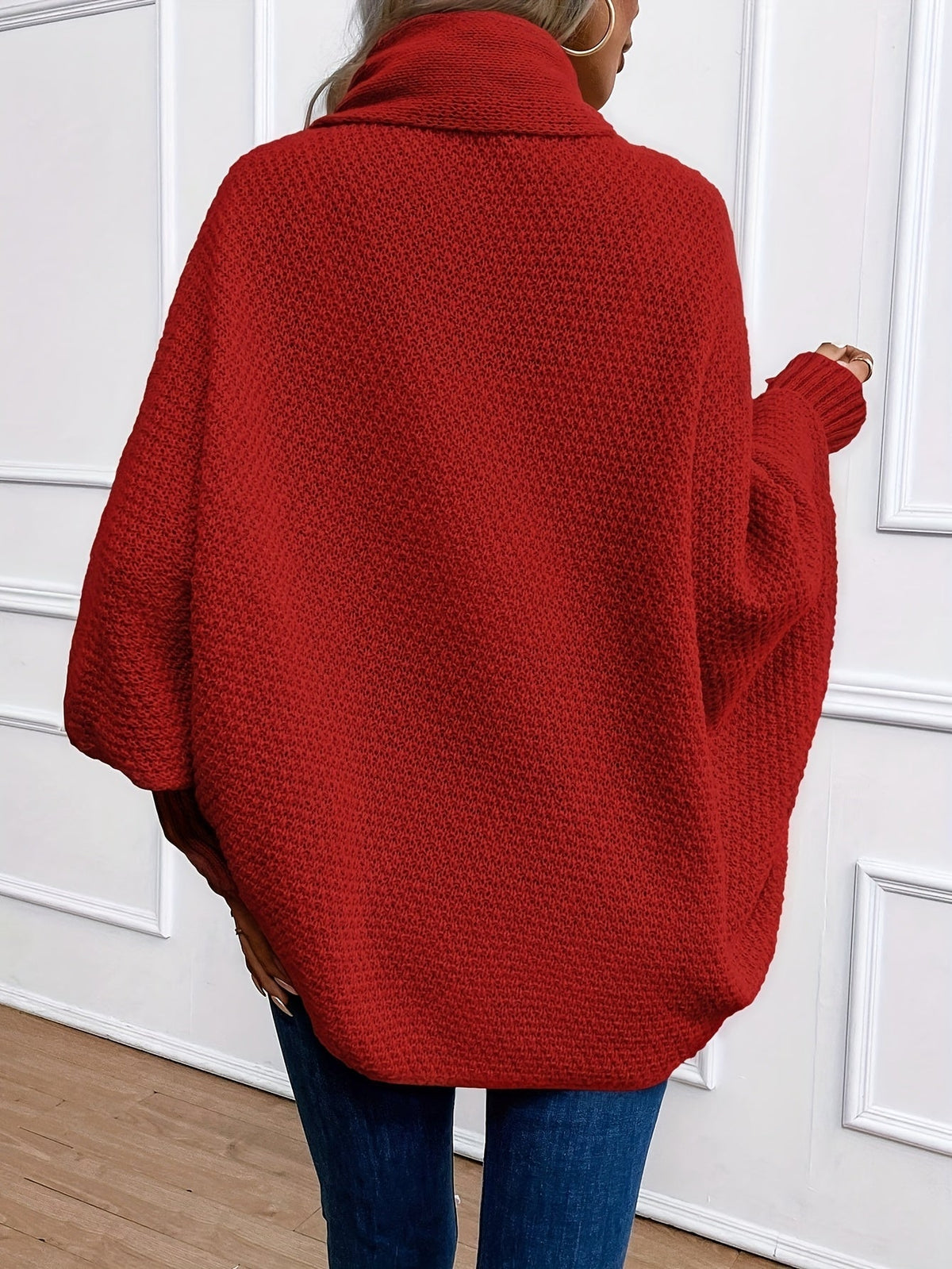 Elena | Cardigan con collo drappeggiato e maniche a pipistrello