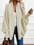 Elena | Cardigan con collo drappeggiato e maniche a pipistrello