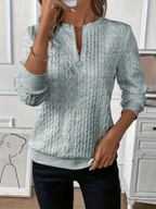 Lorenza™ | Maglione a Treccia con Collo Alto e Zip