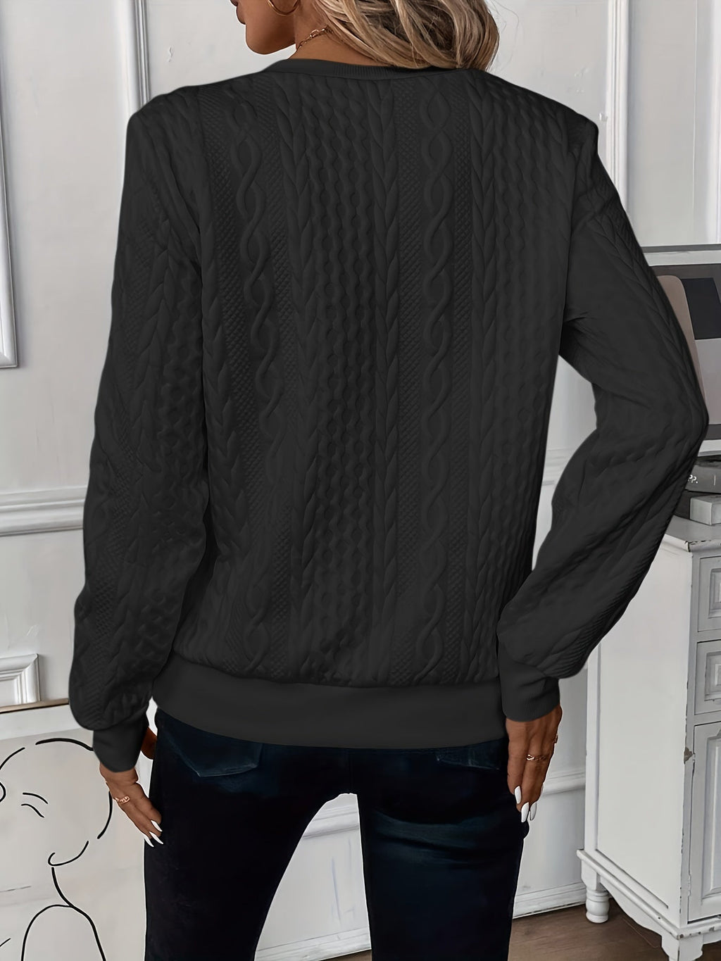 Lorenza™ | Maglione a Treccia con Collo Alto e Zip