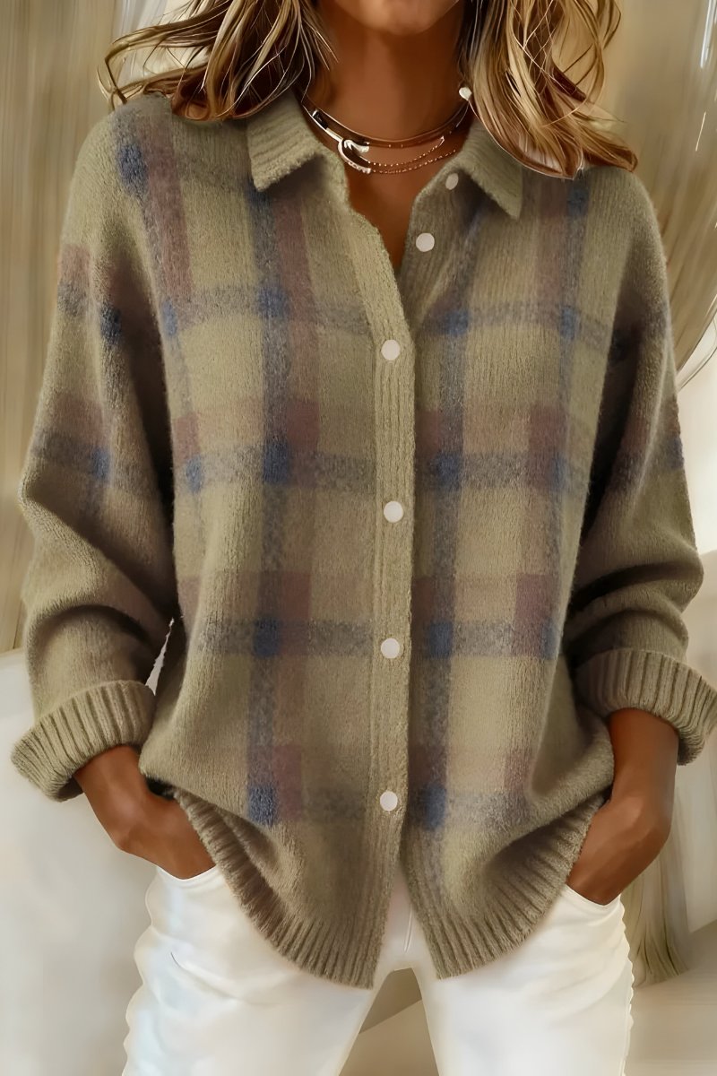 Silke - Cardigan a quadri classico da donna