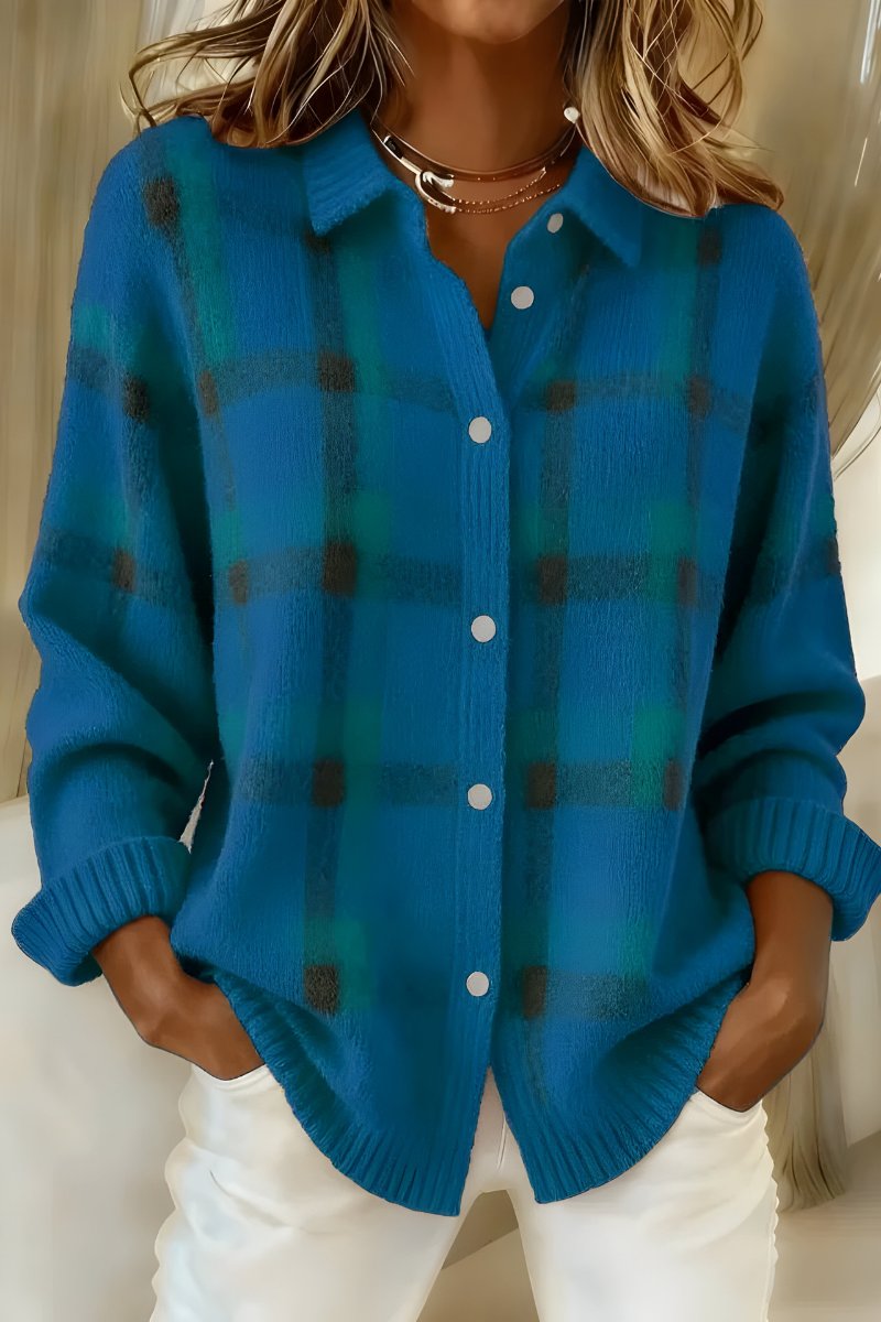 Silke - Cardigan a quadri classico da donna